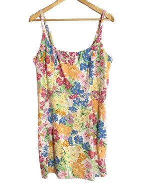 Old Navy Floral Linen Blend Summer Sun Dress Mini Dress Size XL